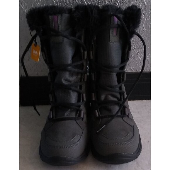Columbia Women's Ice Maiden II Snow Boot Gray Lavender Size 5 Fur Waterproof - Picture 8 of 13